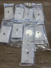 9Eaton 1172W White 1-Gang Single Coaxial Cable Wall Plate Video CATV Jack F-Type picture
