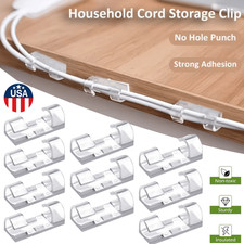20-80× Cable Clips Self-Adhesive Tie Cord Management Wire Holder Organizer Clamp picture