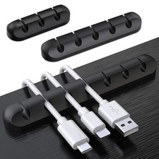 Cable Organizer Silicone USB Cable Winder Desktop Tidy Management Clips picture