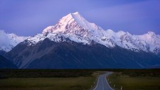 Landscape nature mountains snowy peak road field Custom Gaming Mat Desk picture