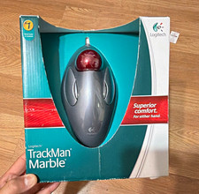 Logitech TrackMan Marble Optical USB Trackball Mouse 4-Button 400DPI Gray/Red picture