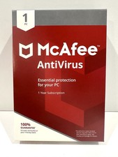 New Sealed McAfee AntiVirus Software 1PC 1 Year Windows 10, 8.1, 8, 7 Protection picture