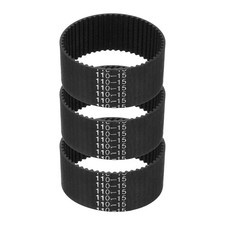 110mm GT-2 Timing Belt, 3pcs 15mm Width 2mm Pitch 3D Printing Closed Loop, Black picture