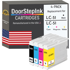 DoorStepInk Compatible Ink Cartridges for Brother LC51 Black and C,M,Y 4pack-USA picture