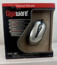 Gigaware Wired Optical Mouse With USB PS/2 Adapter Blue Light Scroll Wheel picture