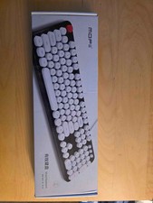 mofii Wired USB Full-Size Keyboard - Black board, white keys picture