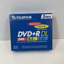 Fujifilm DVD+R DL 3 Pack Blue Double Layer 8.5GB 240Min 2.4x Blank Media Discs picture