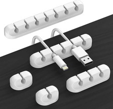 5pcs Cable Cord Wire Organizer Silicone USB Cable Winder Management Clips Self picture