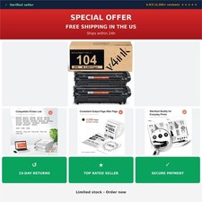 v4ink 104 Toner Cartridge Black 2-Pack Compatible Canon CRG-104 FX9 FX10 picture