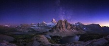 Landscape nature panorama canada mountains lake starry Custom Gaming Mat Desk picture