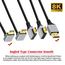 Cablecy Mini HDMI2.1 Ultra Thin HDTV Cable 8K 4K Slim Cord Type-A to Type-C HDTV picture