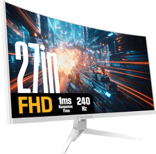 Westinghouse 27 Inch Curved Gaming Monitor, 240Hz, 1Ms, 4000:1 Contrast Ratio, 1 picture