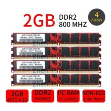8GB Kit 4x 2GB PC2-6400U DDR2 800MHz DIMM Desktop RAM For Computer PC Memory picture