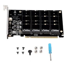 4-Port M.2 NVME SSD to PCIe 3.0 4.0 X16 Connector Expansion Card 4 x 32Gbps USA picture