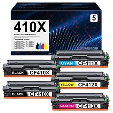 High Yield 410A 410X Toner for HP M477 M452 Series Printers (5-Pack, C/M/Y/2K) picture