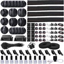 Cord Management Organizer Kit 4 Cable Sleeve Split 152 PCS Cable picture
