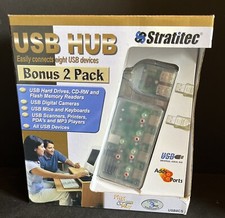 Stratitec 4 Port USB Hub Bonus 2 Pk  NIB Connect 8 USB Devices Flash Hard Drive picture
