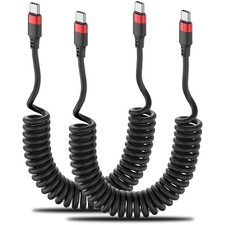 Coiled USB C to C Cable, 2 Pack 3FT C Charger Cord for Car, USBC 3 FT  picture