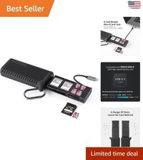 CreateMate High-Speed 2-in-1 SD Card Reader & Holder - USB 3.1 Type-C Black picture