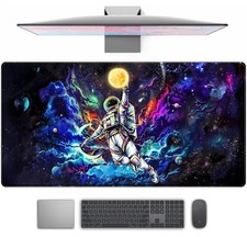 Astronaut Desk Space Mouse Pad 31.5L x 15.7W inches, Colorful Boys  picture