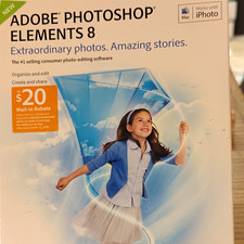Adobe Photoshop Elements 8 Photo/Image/Graphics Editing Software for Mac OS CD picture