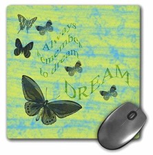 3dRose LLC 8 x 8 x 0.25 Inches Mouse Pad, Always Dream Inspirational Butterflies picture