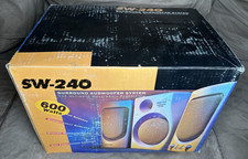 Vtg Stereo Speakers 600 W Surround Subwoofer Multimedia System Mac PC NIB 1990’s picture