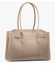 Khaki Laptop Tote Bag for Women, 15.6 Inch Waterproof Leather Work Computer Bag picture