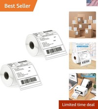 Durable Perforated 4x6 Shipping Labels - 250 Labels/Roll, 2 Rolls Included picture