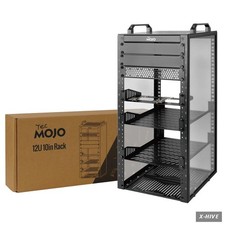 12U 10 Inch Mini Server Rack Network Cabinet 2 Top Handles Black 10.23