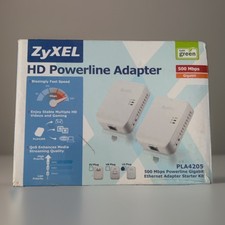 ZyXEL HD Powerline 500 Mbp Wall-plug Adapters PLA4205 Ethernet Starter Kit picture