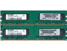 2GB 2x1GB PC2 5300 ELPIDA DDR2-667 Ram Memory Kit EBE11UD8AGWA-6E-E IBM 30R5126 picture