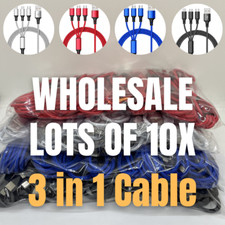 Lot of 10X 3 in 1 USB Charger Cable 3A Fast Charging For iPhone Samsung Android picture