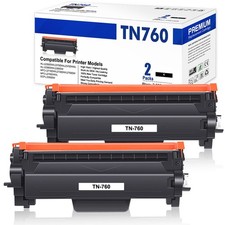 2x TN760 Toner Cartridge for Brother MFC-L2710DW L2390DW MFC-L2717DW DCP-L2550DW picture