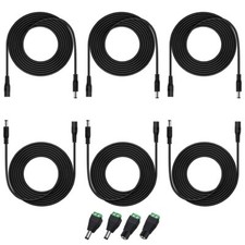 12V DC Power Extension Cable 5.5mm x 2.1mm Male Female Adapters 10FT 6PCS picture