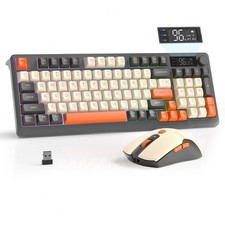 Wireless Rechargeable Gaming Keyboard and Mouse Combo Rainbow Backlit 4000DPI picture