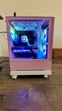 Pink High-End Custom Water-Cooled PC + Razer Keyboard + RGB Soundbar 🩷 picture