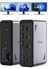 TobenONE 18 in 1 Laptop Docking Station 3 Monitors, Triple 4K Display with 3 ... picture