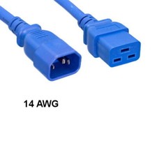 10x Blue 3ft Heavy Duty Power Cord IEC-60320 C14 to C19 14AWG 15A/250V PDU UPS picture