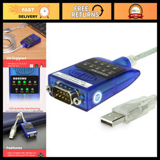USB to Serial RS-232 Adapter, FTDI Chip, LED Indicators, Windows & Mac Compatibl picture