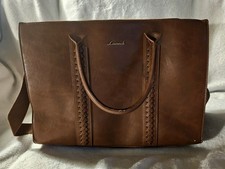 Lovevook Vintage Leather Laptop Bag, 17.3