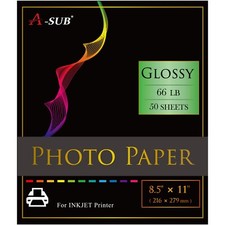 A-SUB Premium Photo Paper 8.5x11 Glossy 66lb Inkjet Printer 50PK 250gsm picture