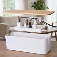 2 Pack Cable Management Box, Wooden Style Cord Organizer Box picture