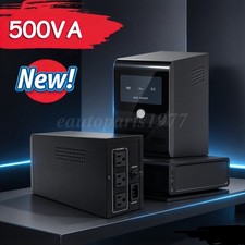 Backup UPS Uninterruptible Power Supply 500VA 300W 3 Outlet LCD Display Battery picture
