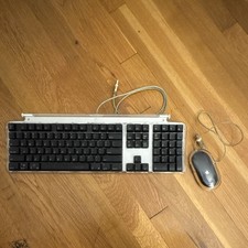 vintage Apple Pro Keyboard (Model M7803) Clear, Apple Pro Mouse (Model M5769) picture