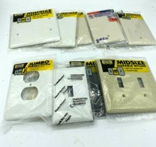Hubbell lot of 9 face plate plastic, outlet, blank, double toggle single toggle picture