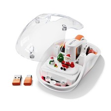 White Transparent Cute Santa TriMode Wireless Mouse Bluetooth 2.4GHz TypeC picture