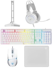 FANTECH P51S 5-in-1 Gaming Combo: LED Backlit Keyboard Mouse Headset, White picture