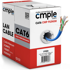 Cat6 Ethernet Cable 1000ft CMP Plenum 23AWG UTP 550MHz Bulk Network Cable picture