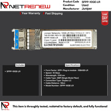 Juniper Networks SFPP-10GE-LR 1310nm 10km SMF Transceiver Module picture